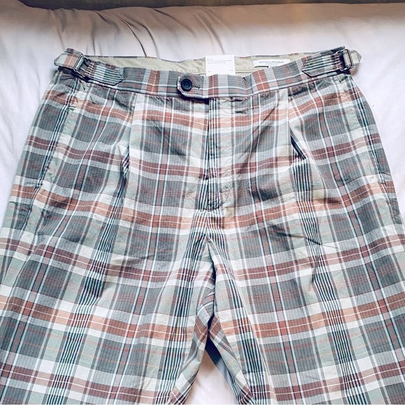 Banana Republic Madras Plaid Suit Pants Adjustable Waistband Grunge Academia - Picture 7 of 14